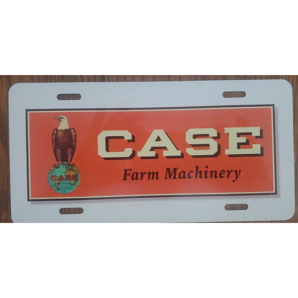 Case Tractor Old Abe Logo Aluminum Vanity License Plate Tag